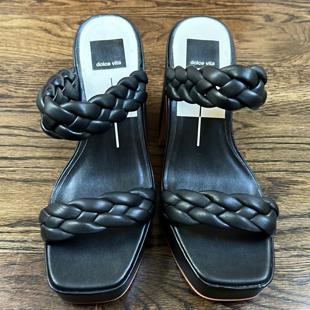 Dolce Vita Black Braided Sandals
